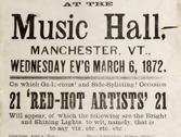 Grand Moral Variety Entertainment at the Music Hall, Manchester, on March 6, 1872.
