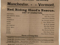 Red Riding Hood at the Music Hall&mdash;a musical comedy and community performance.